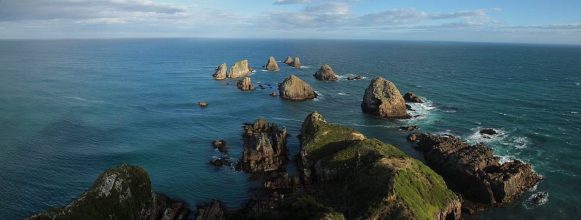 Blick vom Nugget-Point-Leuchtturm auf den Pazifik. Nugget Point / Neuseeland