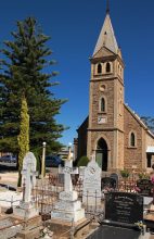Die Langmeil-Church und der alte Friedhof in Tanunda Tanunda Friedhof