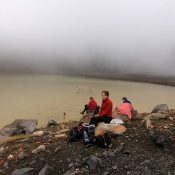 Tongariro-Crossing. Rast am Kratersee